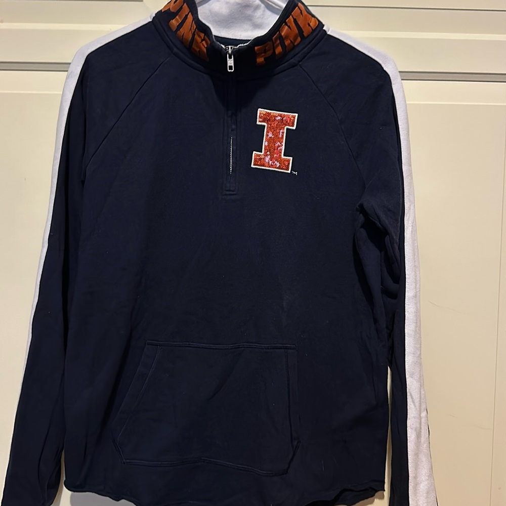 PINK Illinois quarter-zip sweatshirt